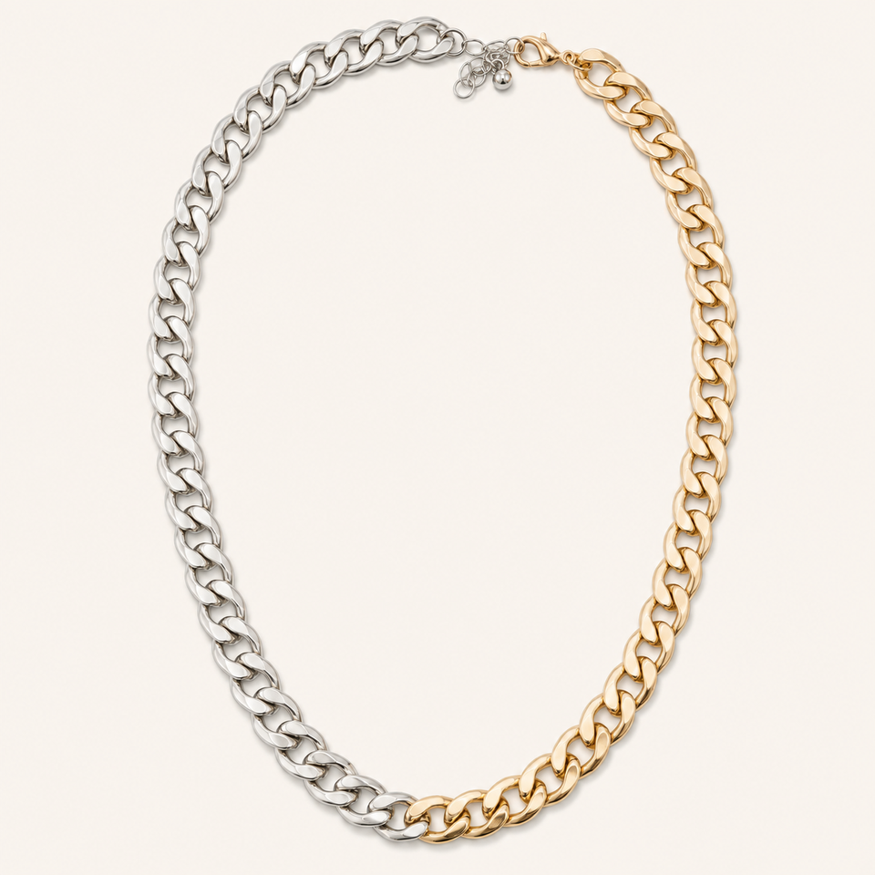 Silver and Gold Link Necklace