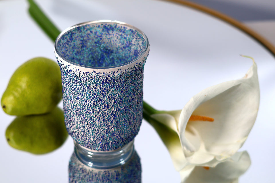 Speckled Blue Medium Vase