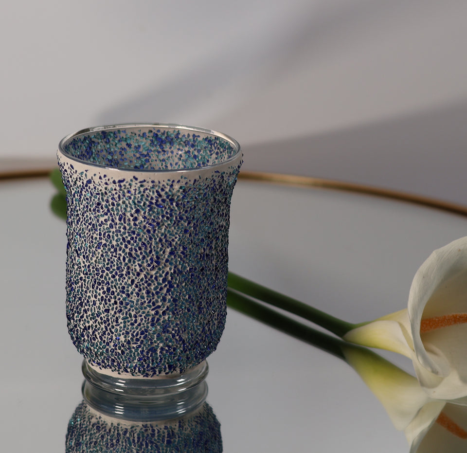 Speckled Blue Medium Vase