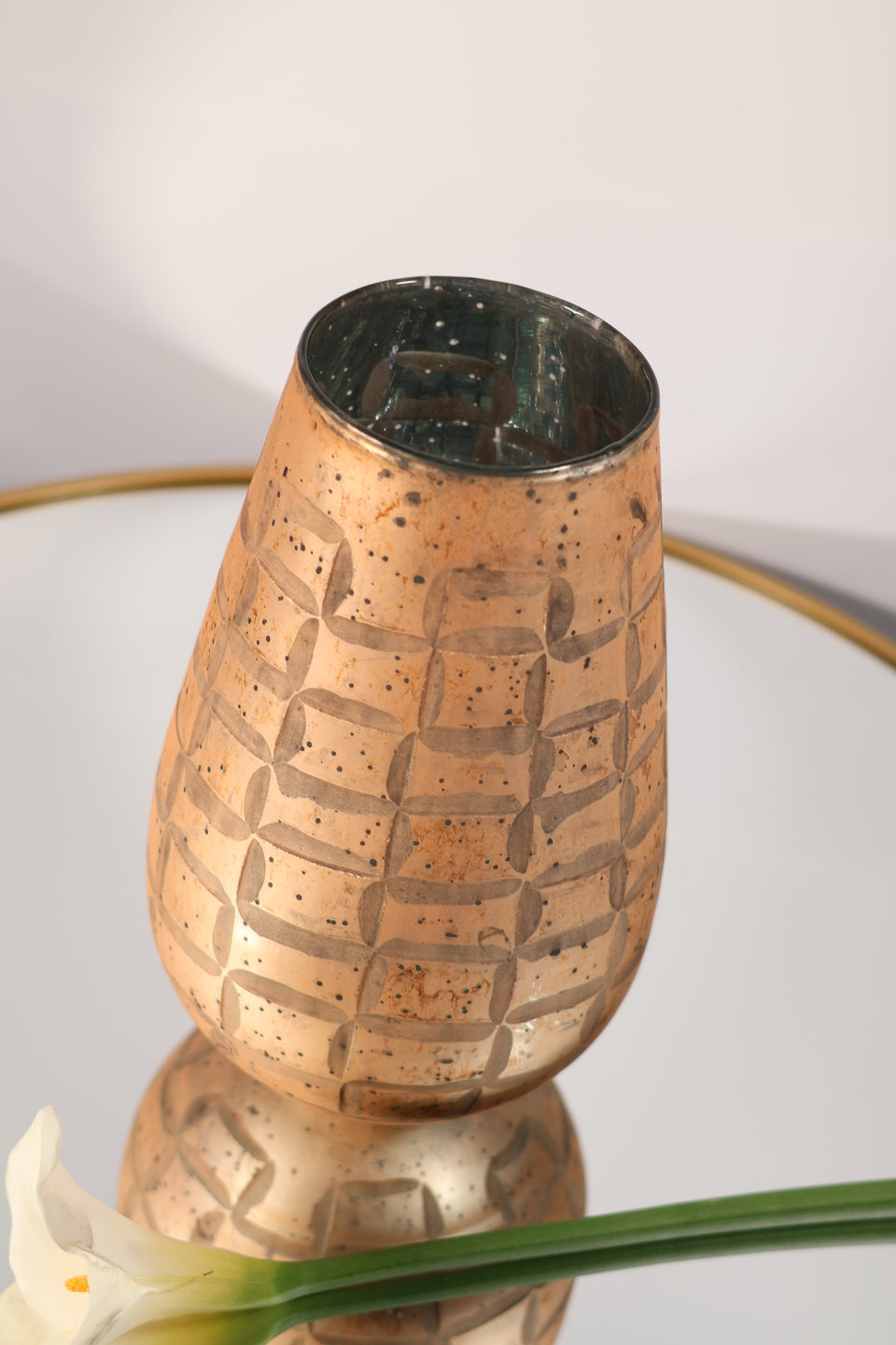 Copper-Tone Glass Vase