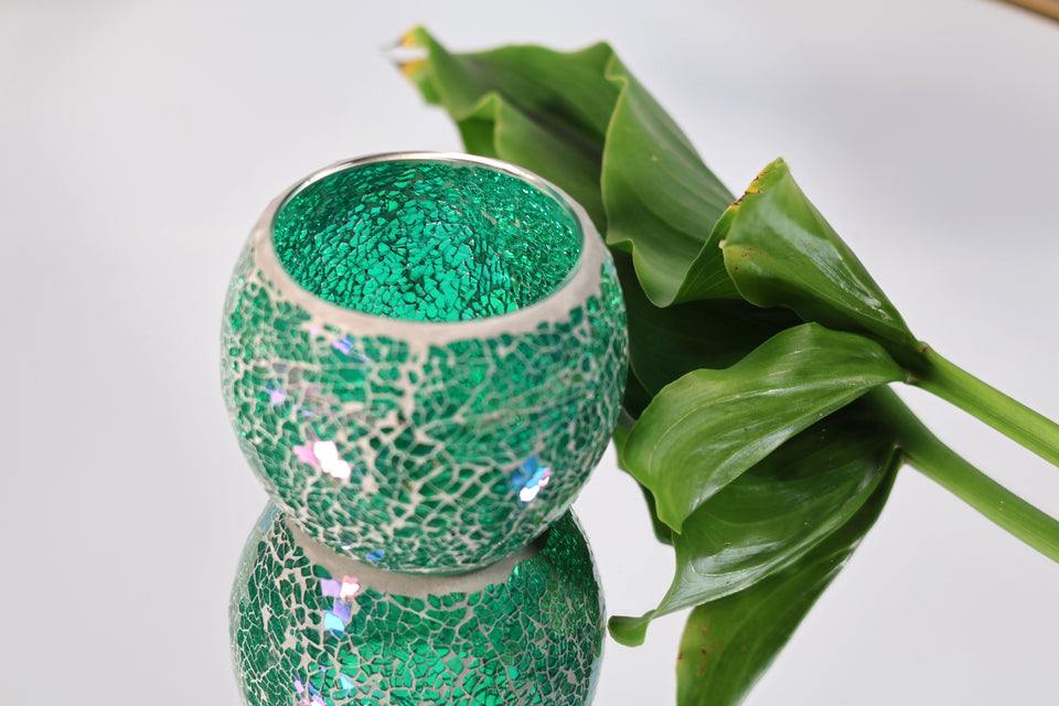 Green Sea Shattered Glass Vase (Small)