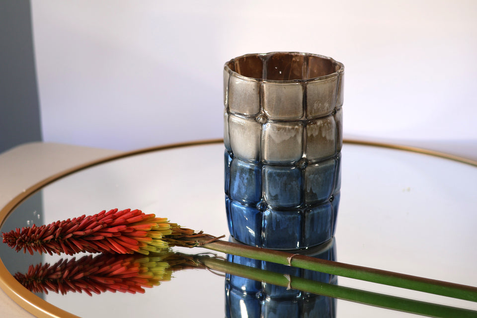 Glass 2-Tone Vase with Ceramic Effect