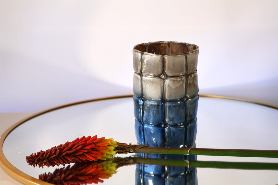 Glass 2-Tone Vase with Ceramic Effect