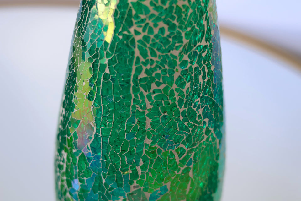 Green Sea Shattered Glass Vase