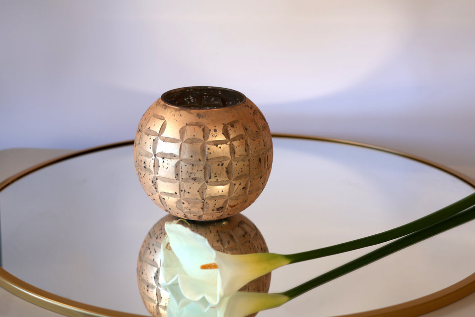 Copper-Tone Glass Vase (Small)