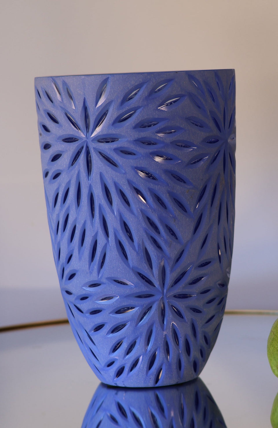 Sky Blue Star Dual Pane Glass Vase