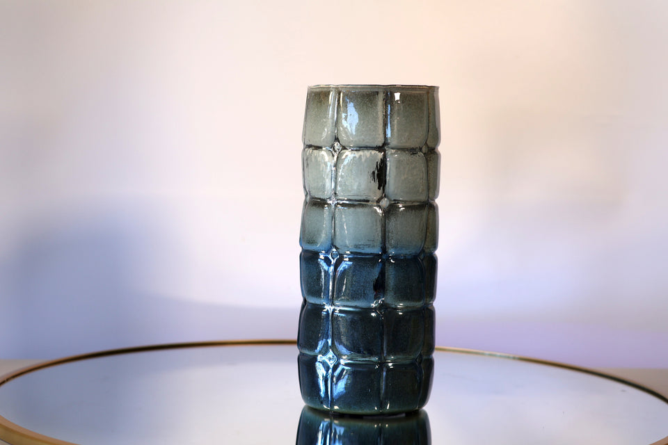 Tall Glass 2-Tone Vase with Ceramic Effect