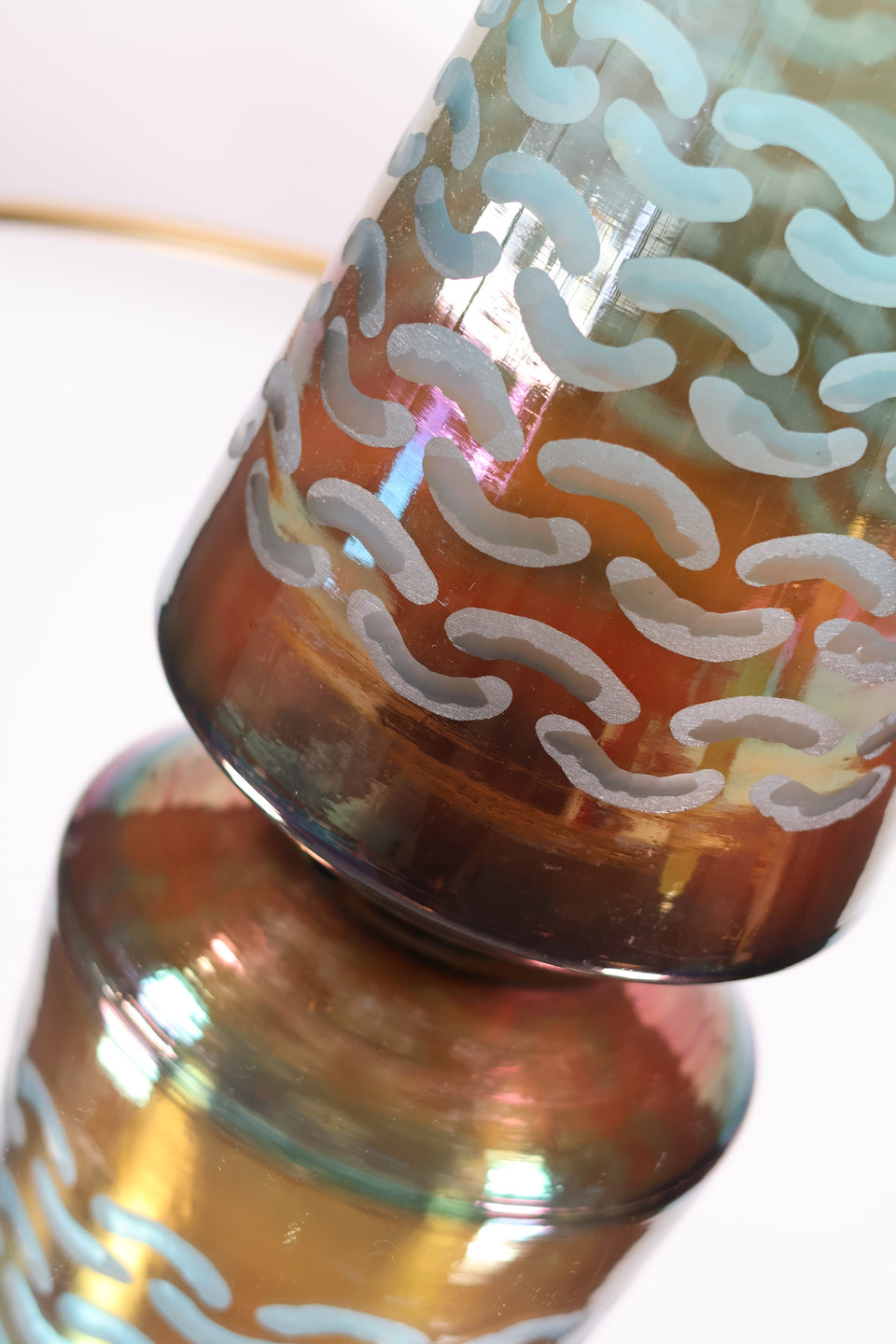 Tall Iridescent Oval Vase