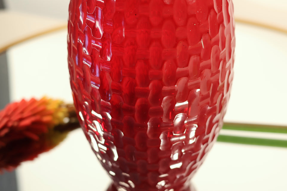 Burgundy Oval Flower Vase