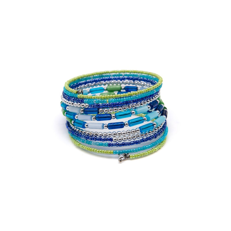 Multi-Bead Oceanic Wrap Bracelet