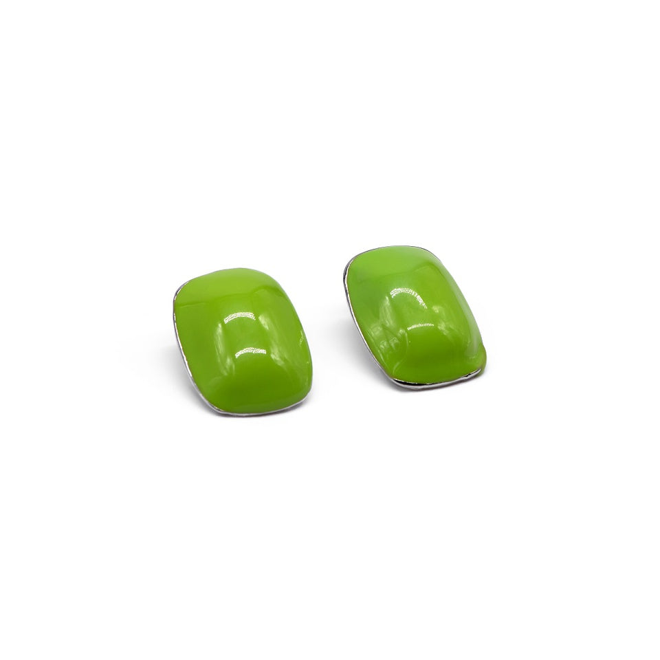 Light Green Enamel Earrings