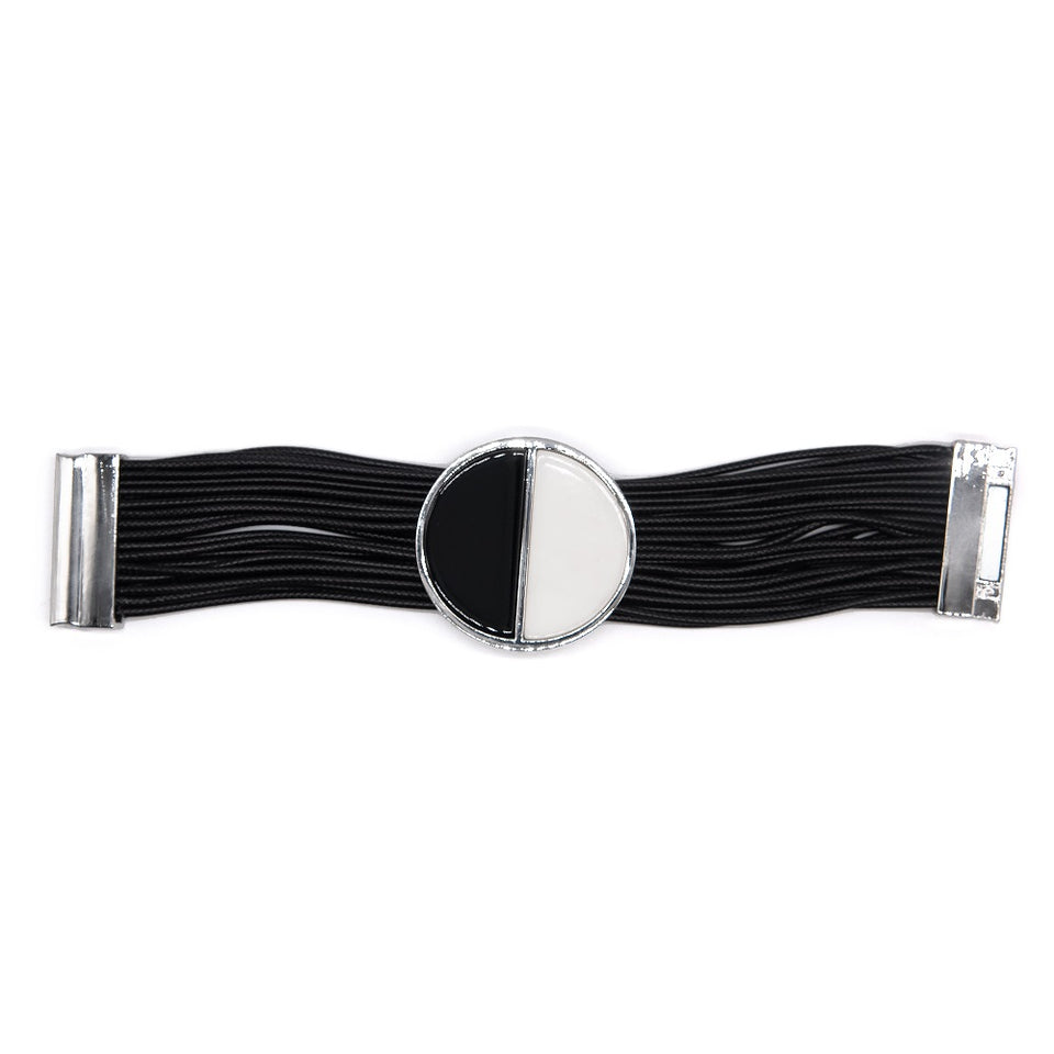 Black & White Multi-Strand Magnetic Bracelet