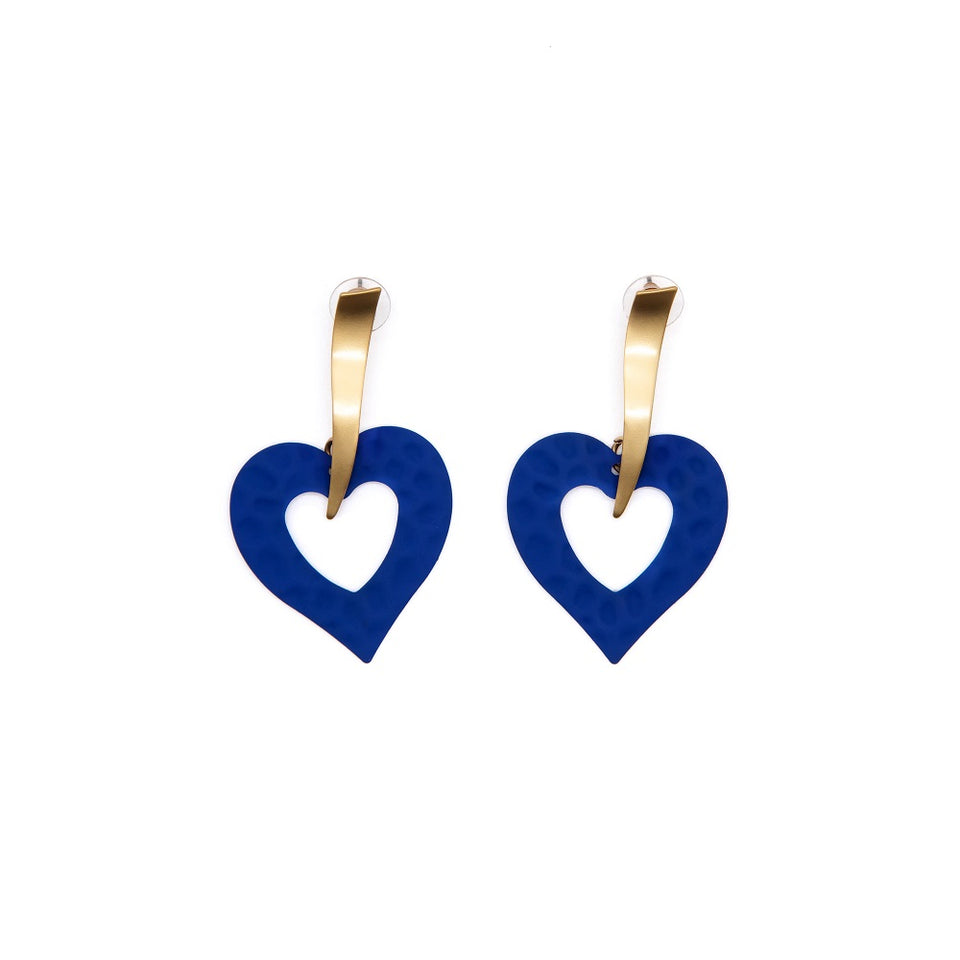 Enamel Heart-Shaped Earrings